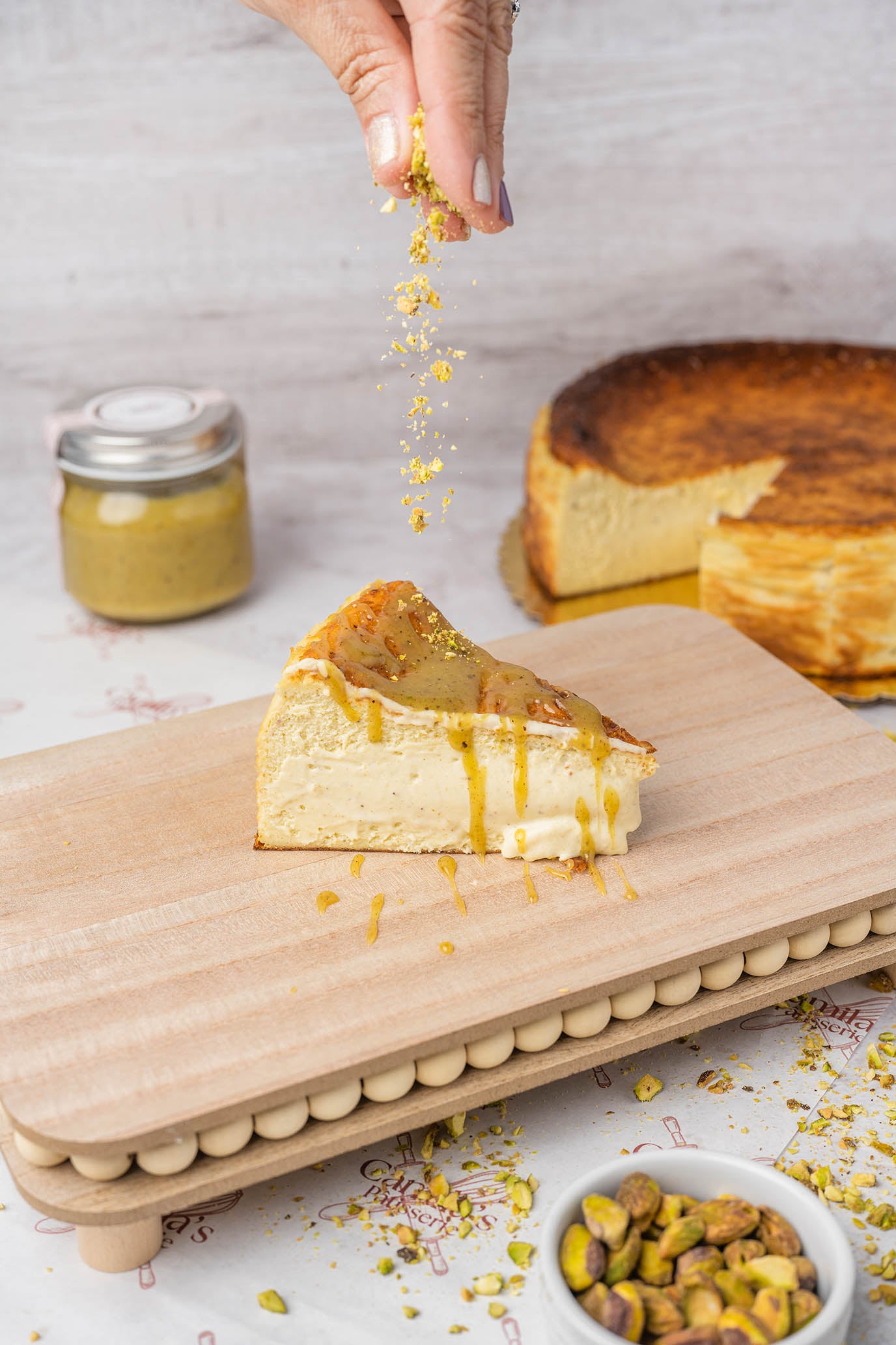 Pistachio Burnt Basque Cheesecake
