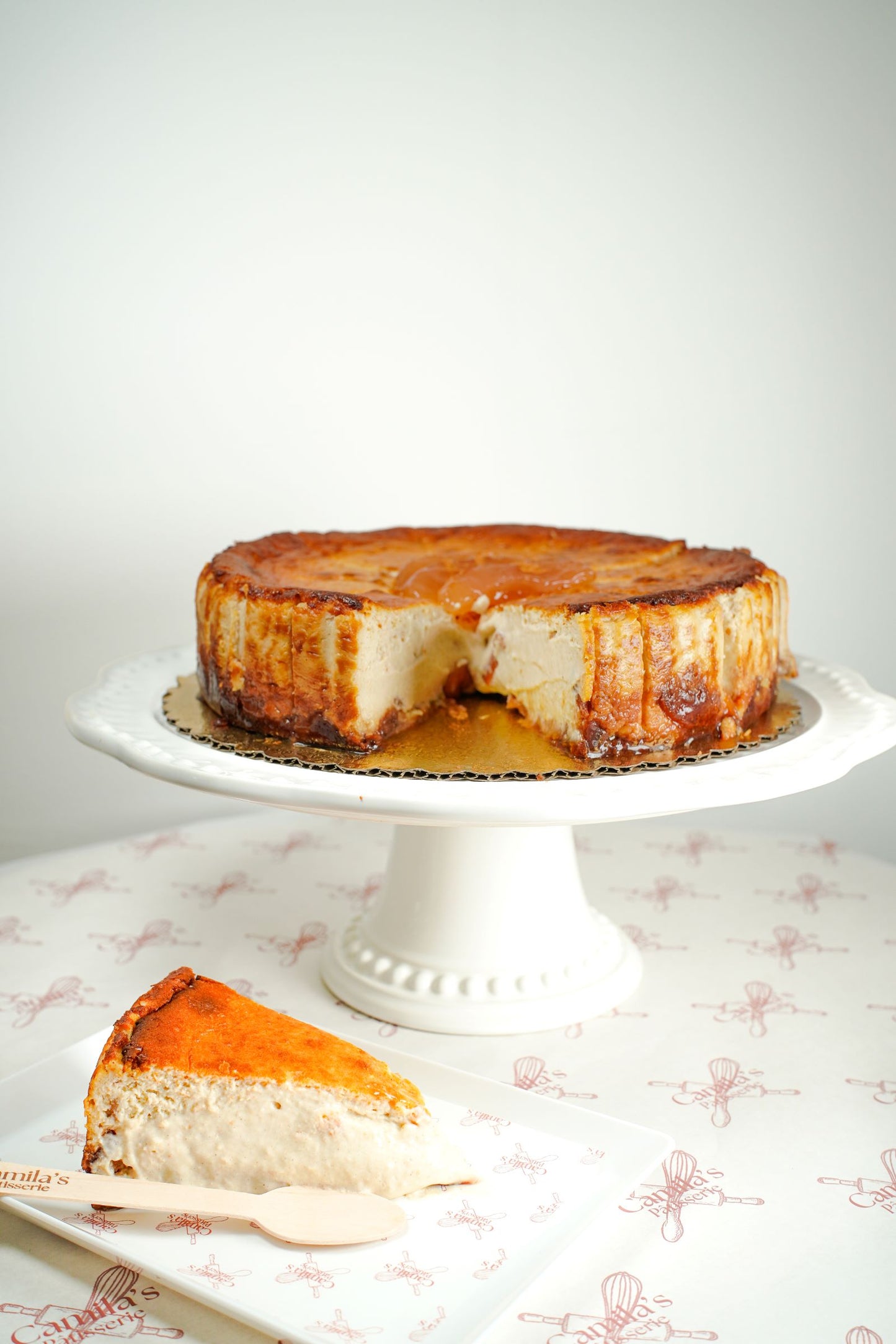 Spiced Apple Pie Basque Slice