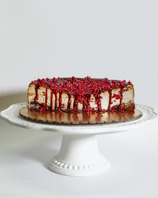 Raspberry & Double Chocolate Brownie Basque Cheesecake