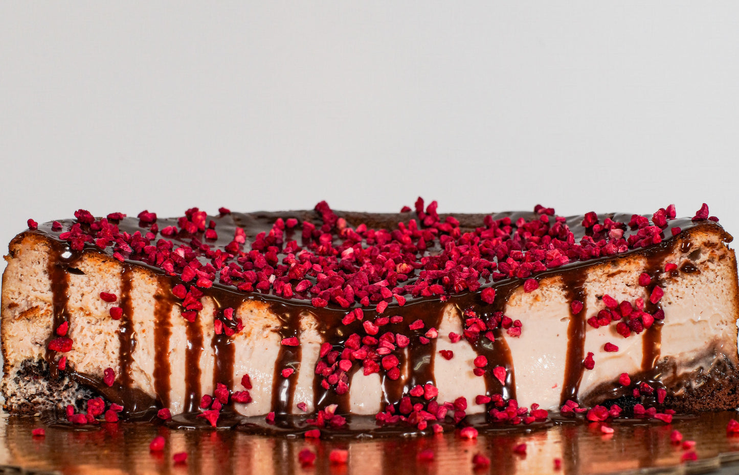 Raspberry & Double Chocolate Brownie Basque Cheesecake