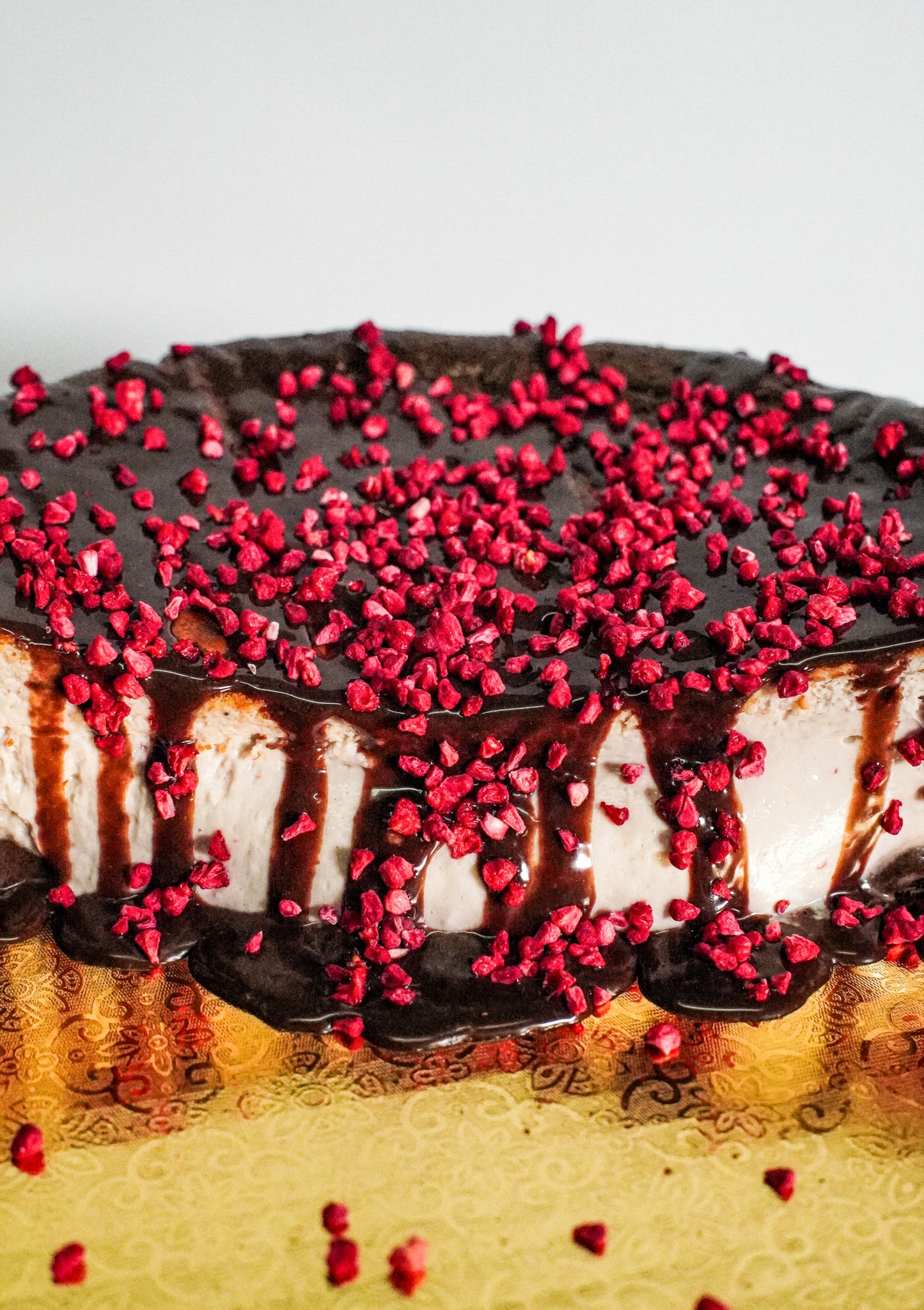Raspberry & Double Chocolate Brownie Basque Cheesecake