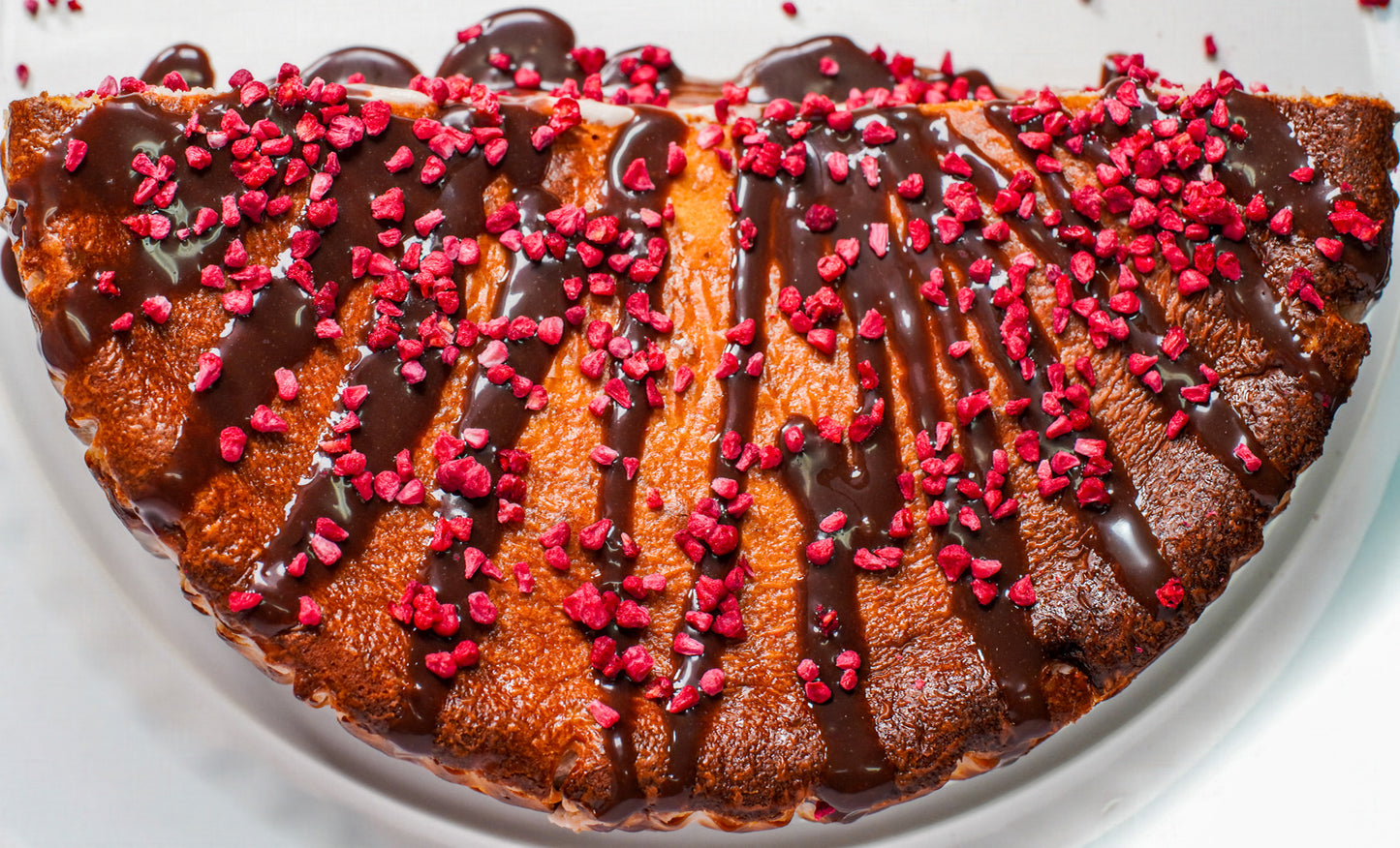 Raspberry & Double Chocolate Brownie Basque Cheesecake