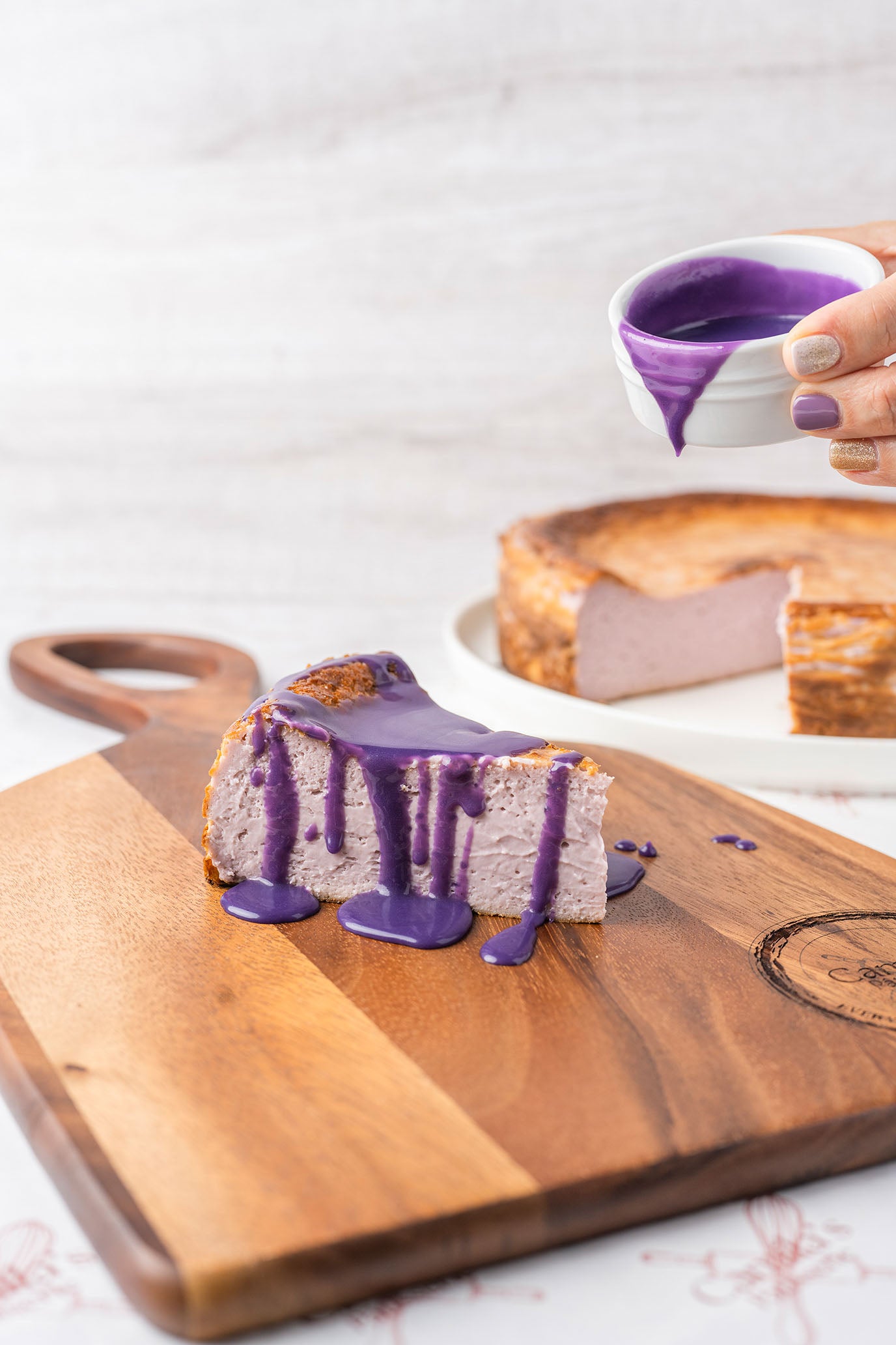 Ube Burnt Basque Cheesecake