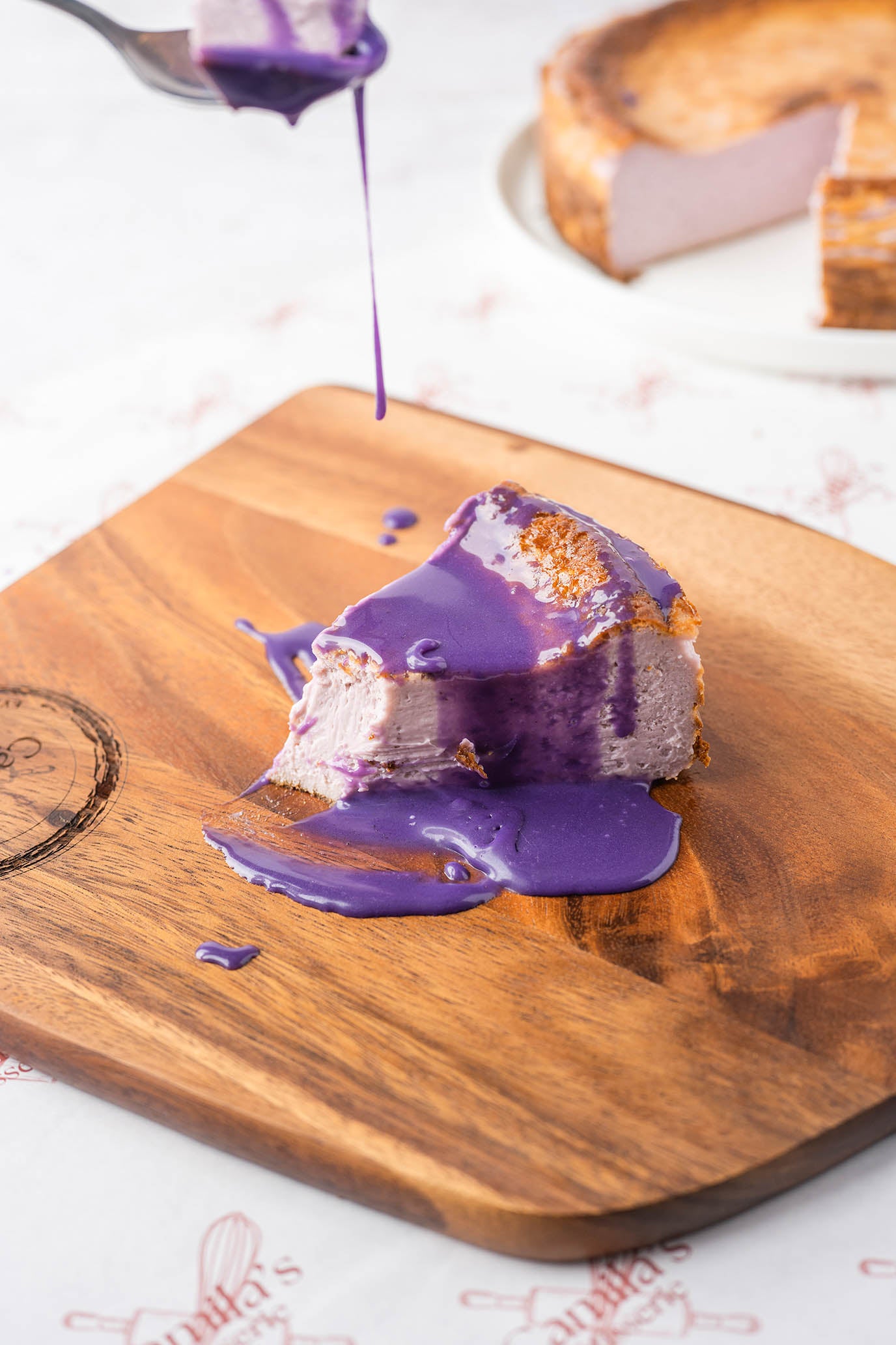 Ube Burnt Basque Cheesecake